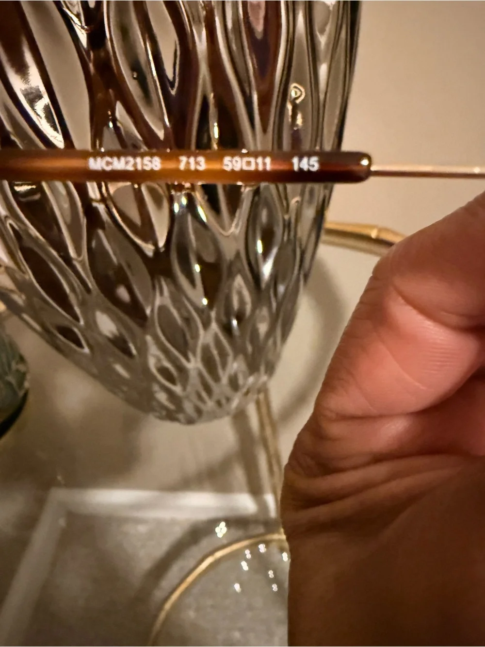 MCM Gold Rim Aviator-Style Reading Glasses with Brown Case